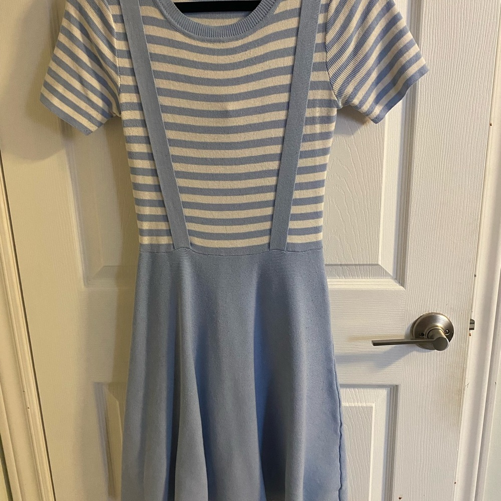 Blue and White Striped Dress